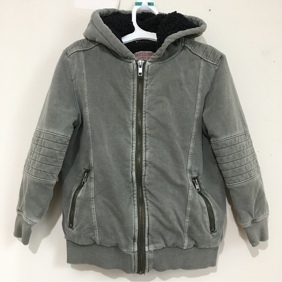 Mossimo Supply Co. little boys sage green Sherpa lined zip up hooded sweatshirt - Picture 1 of 15